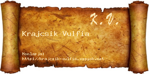 Krajcsik Vulfia névjegykártya